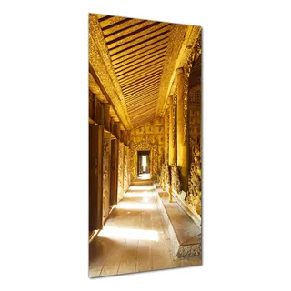 Wallario selbstklebende Duschrückwand 80 x 180 cm mit Motiv Buddhistischer Tempel aus Holz - Mandaley - Wandverkleidung mit Hochglanzlaminat in Glasoptik