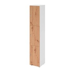 HAMMERBACHER Schließfachschrank weiß, asteiche V264L3/W/R/DS, 3 Schließfächer 40,0 x 42,0 x 215,6 cm