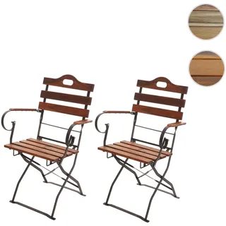 Mendler HWC-J40 Biergartenstuhl 55 x 55 x 88 cm braun 2 St.