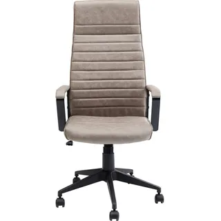 Kare Design Bürodrehstuhl Labora, moderner Designer mit Armlehnen und Gasdruckfeder, Drehstuhl höhenverstellbar, Schreibtischstuhl mit Rückenlehne Hoch, Gamingstuhl Beige (H/B/T) 128x58x56cm