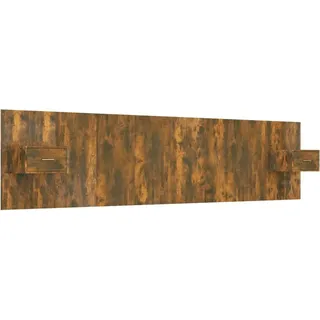 Bettkopfteil mit Nachttischen Räuchereiche Holzwerkstoff - Braun