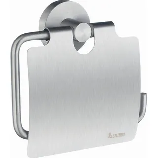 Toilettenpapierhalter , Chromfarben , Metall , 11.5x13.6 cm , Deckel , Badezimmer, WC Ausstattung, Toilettenpapierhalter