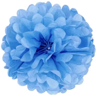 JZK 10 x Baby blau Pompoms Pompons, 25cm Durchmesser, Seidenpapier blume Dekoration für Wohnzimmer Hochzeit Geburtstag Babyparty Kinder Party Weihnachten Silvester