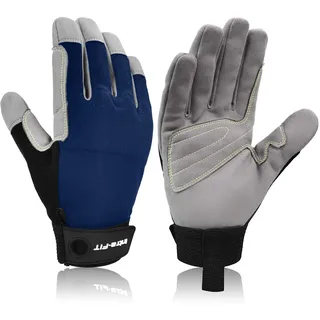 Intra-FIT Kletterhandschuhe Fingerhandschuhe Kunstleder Arbeitshandschuhe Abriebschutz Kletter-Sporthandschuhe Seilhandschuhe für Abseilen, Bergsteigen, Abenteuer, Outdoor-Sport,Rettung