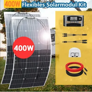 400W Flexibel Solarpanel Solarmodul Kit Solaranlage Komplettpaket für Wohnmobil Dächer Camping