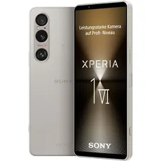 Sony Xperia 1 VI (innovativer Sensor mit Dreifachobjektiv und ZEISS, 6,5 Zoll, 19,5:9 FHD+ HDR OLED 120Hz, 3,5mm Audio, Android 14, IP65/68, Dual SIM, Silber, 24+12 Monate Garantie [Amazon Exklusiv]