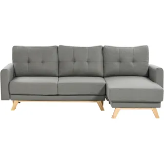 Beliani 3-Sitzer-Ecksofa, Grau mit Schlaffunktion Stauraum SIRO