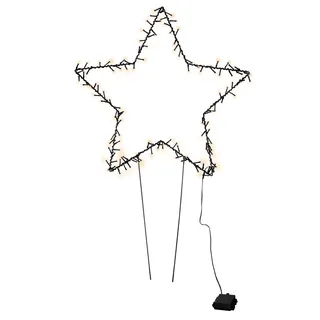Lex LED Stern Leuchtstern Gartenstecker Lichterkette Erdspieß XL 140 LEDs warmweiss