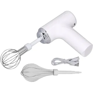 Elektrisches Ei -Schneebesen, Leichter Handheld -Mixer für Creme, Butter, mit Austauschbaren Flüchtlingen, Schnurloses Design für Salatdressing, Eiwischen (Weiß)