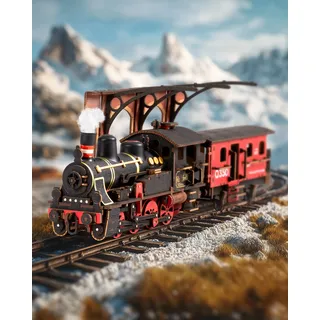 Rolife 3D Puzzle - Modelleisenbahnen Erwachsene Holzpuzzle, Holz Modellbau Wood Trick Woodcraft Heimdekoration Geschenke für Teenager(Steam Journey)
