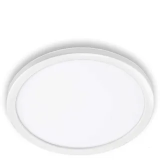 TELEFUNKEN - LED Außenwandleuchte, Außenwandlampe 1-flammig, Backlight Effekt, 15 Watt, 2.000 Lumen, 4.000 Kelvin, IP44, Weiß, Rund, Ø 28cm