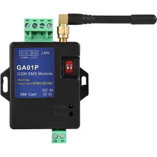Akozon GSM-Stromausfallalarm GA01P - Fernalarm Senden Sie Smart Alert SMS Anruf Alarm Sicherheit 6 voreingestellte Telefone Schwarz Smart Home Security System Alarmsteckdose
