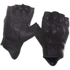 Harssidanzar Fingerlose Motorradhandschuhe für Damen, harter Knöchelschutz Reiten Fahren Biker Racing MotorradhandschuhTouchscreen KL022EU,Schwarz,Größe S