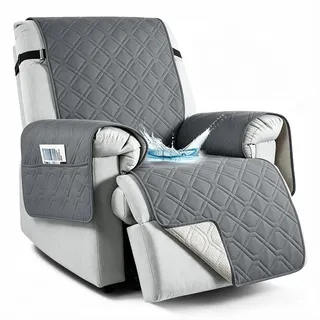 aolceth Sesselschoner für Fernsehsessel, 100% Wasserdicht Sesselbezug für Relaxsessel, Anti-Rutsch Antifouling 1 Sitzer Sesselschoner mit Taschen,Möbelschutz, 91x79in