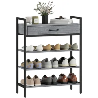 Homcom Schuhregal 70 x 88 x 30 cm grau / mit Schublade