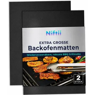 Niftii Gasgrill Grillmatte für Gasgrill 2er | Plancha Grillplatte Zubehör