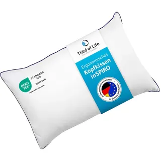 Kopfkissen 60x70 inSPIRO, Premium Kissen von Schlafexperten entwickelt, Ergonomisches Schlafkissen für Seitenschläfer, Rückenschläfer, Bauchschläfer, Ideales HWS Nackenstützkissen, Pillow made in EU