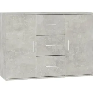 vidaXL vidaXL - Sideboard - 91x29.5x65 - cm - handgefertigt - Holz - betongrau - Grau