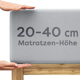 Wolkenfeld Spannbettlaken Jersey 140 x 200 - 160 x 220 cm hellgrau