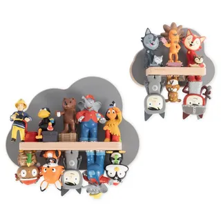 BOARTI Wandregal »Regal Holz Wolke Kinder Toniebox Tonies Figuren« 2 Stk. tlg., grau