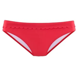 LASCANA Bikini-Hose »Scallop« mit Umschlagbund, rot