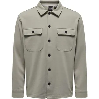 Only & Sons Herren Freizeit Hemd ONSNEWKODYL OVERSHIRT Regular Fit Regular Fit Vintage Beige Melange 22021279