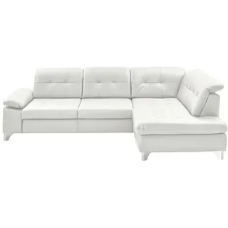 Beldomo Speed Ecksofa , Weiß , Leder , Echtleder , Rindleder , Ottomane rechts, nicht einzeln stellbar, L-Form , 309x211 cm , Goldenes M , Typenauswahl, Bettkasten erhältlich, Fußauswahl, Lederauswahl, Stoffauswahl, Sitzqualitäten, seitenverkehrt erhältlich, Bettfunktion erhältlich, Hocker erhältlich, Rückenfutter , Wohnzimmer, Sofas & Couches, Wohnlandschaften, Ecksofas