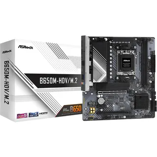 ASRock B650M-HDV/M.2 Mainboard - AMD B650 - Sockel AM5 - DDR5 RAM - Micro-ATX