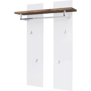 Novel Garderobenpaneel , Weiß, Eichefarben , Holz, Holzwerkstoff , Eiche , massiv , 91x135x25 cm , Aufhängemöglichkeit, Hutablage, Kleiderstange , Garderobe, Garderobenpaneele, Garderobenpaneele