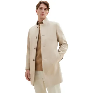 TOM TAILOR Herren Wollmantel mit Stehkragen