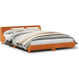 vidaXL Massivholzbett ohne Matratze 200x200 cm Kiefer - Braun