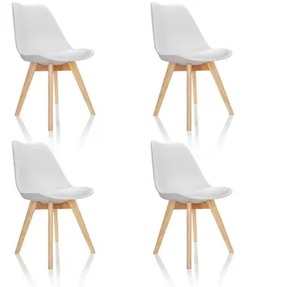 HJH Office Scandi Kunstleder weiß 4er Set