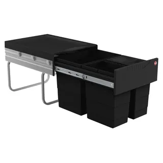 Hailo Raumspar Tandem 3642731 Abfallsammler 34 L für Drehtürschrank - Schwarz
