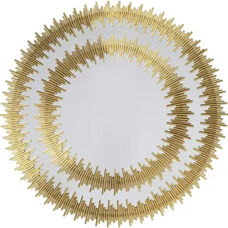 Kare Design Solare Gold, Wandspiegel goldener Spiegel, runder, für Wohnzimmer, Schlafzimmer, Flur, Dekospiegel, 132x132x5cm