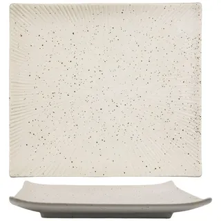 Intirilife Sushi Platte Servier Teller aus Porzellan 26 x 23.4 x 3.8 cm in Weiß | Gr.: onesize