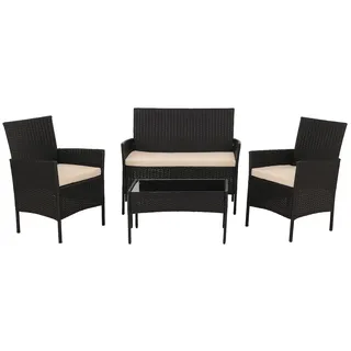 Mendler Poly-Rattan Set 7-tlg. Grau