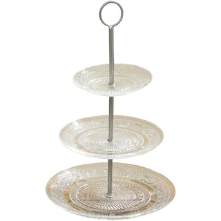 Boltze Home Etagere Relief h35cm Glas