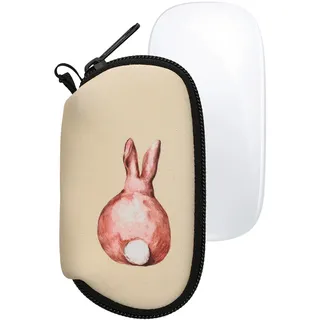 kwmobile Hülle kompatibel mit Apple Magic Mouse 1/2 - Neopren Hülle für PC Mouse Schutzhülle - Computer Maus Tasche - Neopren Tasche für PC-Maus - Braun Weiß Beige