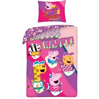 Peppa Pig Bettbezug Choose Happy 140 x 200 cm Baumwolle - Bunt