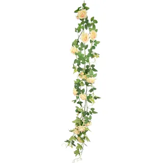 I.GE.A. Kunstblume »Rosenranke« Künstlich Rosengirlande Kunstblumen hängend Hochzeit Weihnachten, orange