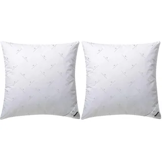 Billerbeck Faserkissen E21 King - 40 x 40 cm - Kopfkissen - weiche Stützkraft - Aloe-Vera-Veredelung, Weiß (Packung mit 2)