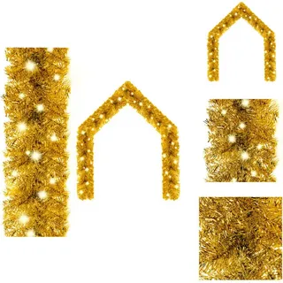 vidaXL Weihnachtsgirlande mit LED 5 m Golden - Weihnachtsbeleuchtung - Gold