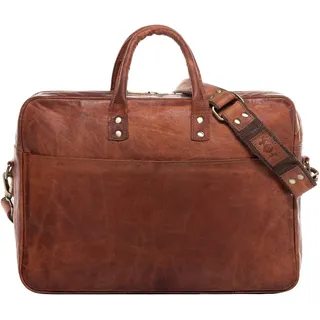 SID & VAIN große Laptoptasche echt Leder - 15 Zoll Laptop Business-Tasche CEDAR groß - Umhängetasche Aktentasche mit Schultergurt - Ledertasche Herren und Damen braun handgefertigt