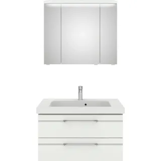 Saphir Badmöbel-Set »Balto Sprint 2-teilig, Mineralmarmor-Waschtisch mit LED-Spiegelschrank« 2 Stk. tlg., weiß