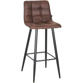 Carryhome Barhocker , Braun, Schwarz , Metall, Textil , Rundrohr , 42x104x51 cm , Esszimmer, Stühle, Hocker