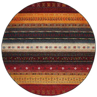 Novel Webteppich , Multicolor, Rot , Textil , Vintage , rund , Textiles Vertrauen - Oeko-Tex® , in verschiedenen Größen erhältlich , Teppiche und Böden, Teppiche, Webteppiche