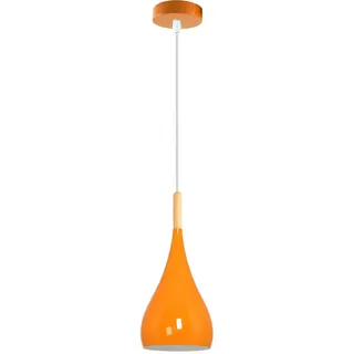 LEDSone Moderner tropfenförmiger orangefarbener Pendelleuchtenschirm, industrielle hängende Deckenbeleuchtung, ideal für Esszimmer, Bars, Clubs und Restaurants (Orange) [Energieklasse A] (Orange)