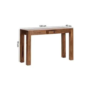 WOHNLING Schreibtisch braun rechteckig, 4-Fuß-Gestell braun 120,0 x 40,0 cm