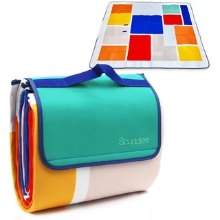 scuddles Picknickdecke Extra Groß 60 x 80, 3-lagige Outdoor-Decke, Wasserabweisende, Praktische Matten-Tasche für Frühling, Sommer – Ideal für den Strand