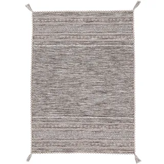 Teppich CARPETFINE "Kelim Azizi, auch als Läufer erhältlich" Gr. 5, beige, B:160cm H:5mm L:230cm, Baumwolle, Teppiche, Teppich, handgewebt, Baumwolle, Wendeteppich mit Fransen, Fleckerl, Wohnzimmer